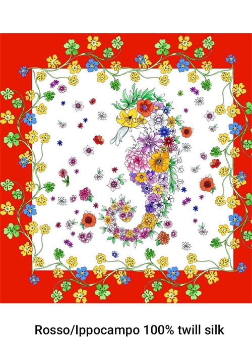 tessuto ippocampo twill di seta Laboratorio Capri | ROSSOIPPOCAMPOIPPOCAMPO